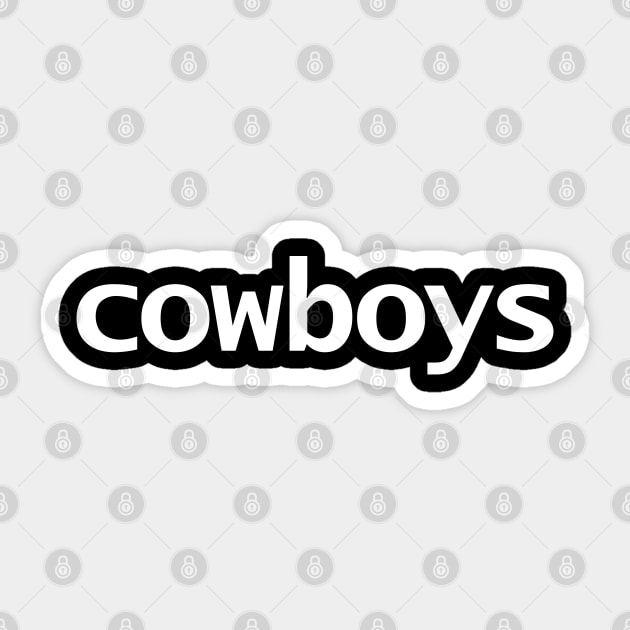 Cowboys Minimal Typography White Text Sticker by ellenhenryart